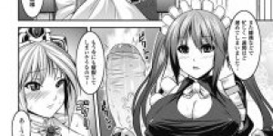 【エロ漫画】お嬢様にふたなりチンポを見られ犯されちゃう女メイド…フェラをされながら手マンをされトロ顔で生ハメセックスで性処理メイドとしてご奉仕する【ソメジマ】