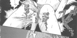 【エロ漫画】男の前で犯されちゃうお姉さん…乳首舐めや生ハメ中出し３Pセックスしちゃう【三田龍次：けものたちの墓場】