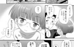 【エロ漫画】真面目そうなメガネっ娘JCは、セックスに興味津々。気になっていた先輩と図書室で生ハメ処女喪失セックス！【くどうひさし】