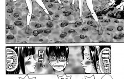 【エロ漫画】遭難したボートの上でイチャラブセックスしちゃうお姉さん…クンニをされてトロ顔で生ハメ中出しセックスで３Pしちゃう【片山誠：オッシがした事させた事】