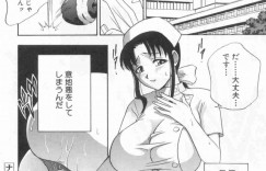 【エロ漫画】ストレスによって胃に穴が開いて入院した男性患者の担当になった巨乳看護師…笑顔が人気の彼女は夜になりオナニー中の男性患者の元を訪れる！【ドリルムラタ】