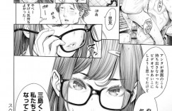 【エロ漫画】漫画研究部に呼び出された巨乳メガネｊK…勘違いしている男子生徒にお仕置きフェラをする！【おかゆさん】