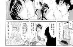 【エロ漫画】パン屋の爆乳未亡人に頼まれ母乳搾りしてあげる！母乳を大量搾乳するためSEXをお願いし子宮の中をおちんぽミルクでいっぱいにする！【甲斐ひろゆき】